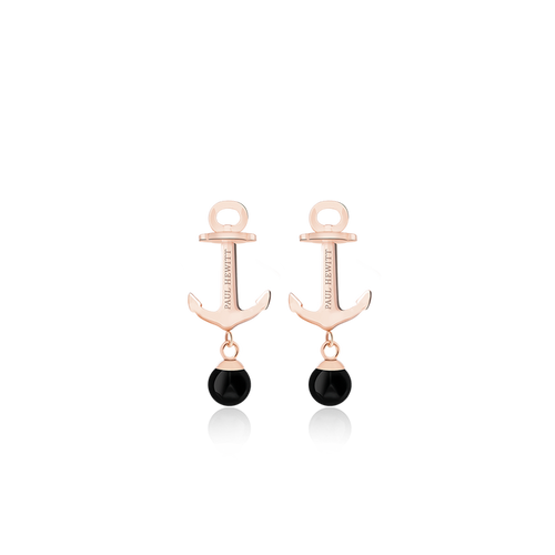 Ohrstecker Anchor Pearl Roségold Onyx