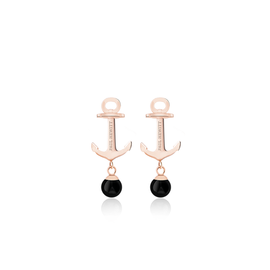 Ohrstecker Anchor Pearl Roségold Onyx