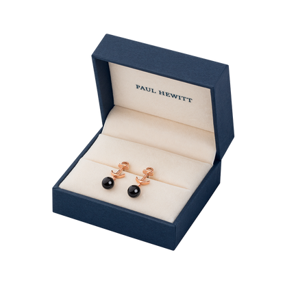 Ohrstecker Anchor Pearl Roségold Onyx