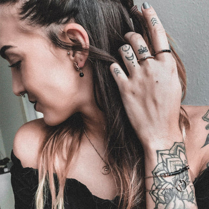 Ohrstecker Anchor Pearl Roségold Onyx