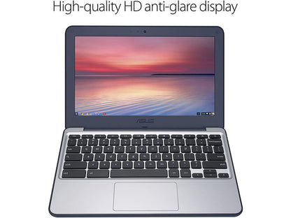 ASUS C202SA 11.6" (1366x768) Chromebook - Intel Celeron N3060 1.60GHz, 4GB RAM, 16GB SSD, WebCam, Card Reader, HDMI, Chrome OS