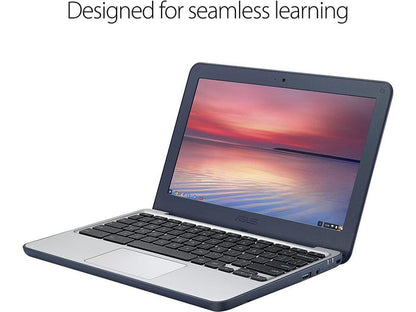 ASUS C202SA 11.6" (1366x768) Chromebook - Intel Celeron N3060 1.60GHz, 4GB RAM, 16GB SSD, WebCam, Card Reader, HDMI, Chrome OS