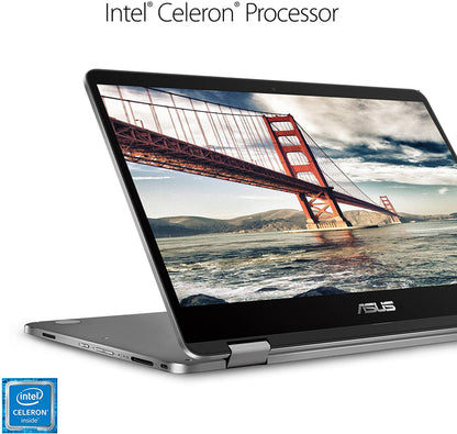 ASUS VivoBook Flip J401MA 14" 2-in-1 FHD Touch 1920x1080 Laptop - Intel Celeron N4000 1.1GHz 4GB LPDDR4 64GB eMMC WebCam Windows 10 Pro