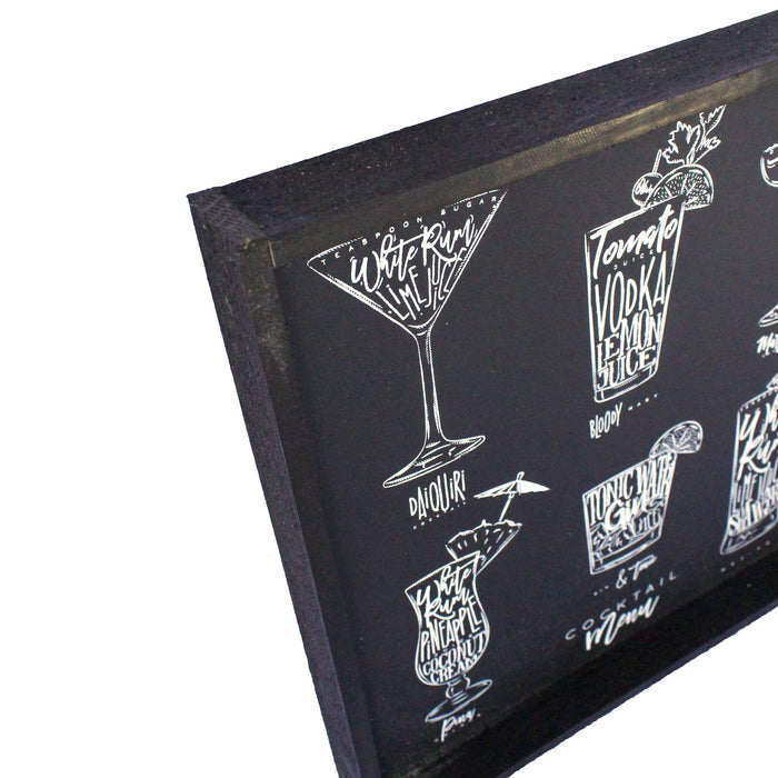 Bar Menu Wood Sign Farmhouse decor wall hangings black