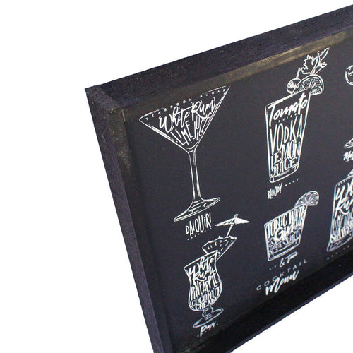 Bar Menu Wood Sign Farmhouse decor wall hangings black