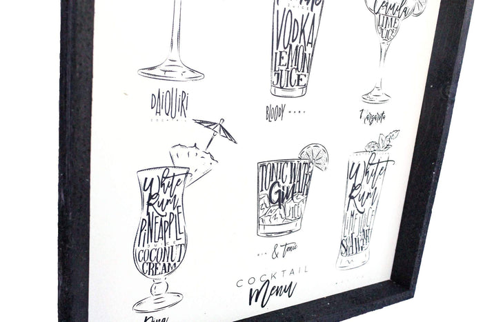 Bar Menu Wood Sign Farmhouse decor wall hangings white