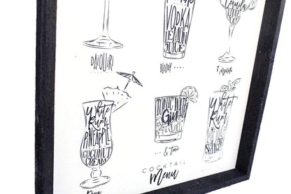 Bar Menu Wood Sign Farmhouse decor wall hangings white
