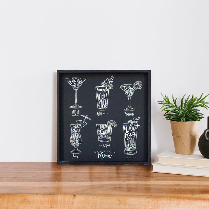 Bar Menu Wood Sign Farmhouse decor wall hangings black
