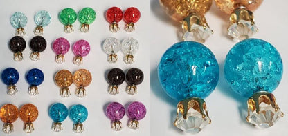 BD32 Rhinestone Icebreaker Double Ball Earring Assortment 12 Pairs