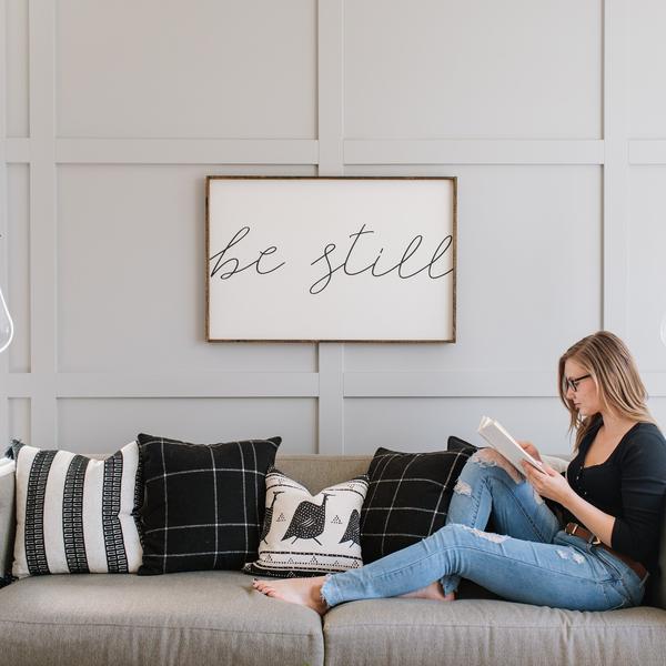 Be Still Sign wood Farmhouse wall sign