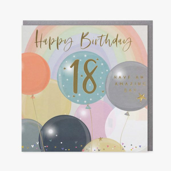 Belly Button 18th Balloon Greetings Card