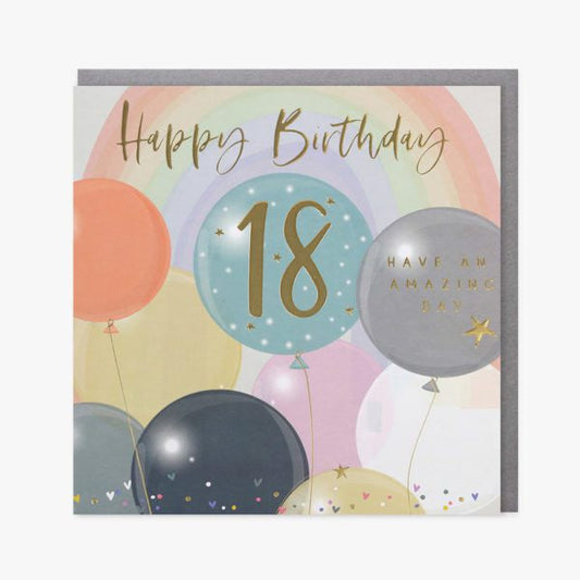 Belly Button 18th Balloon Greetings Card