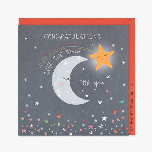 Belly Button Congratulations - Over The Moon Greetings Card