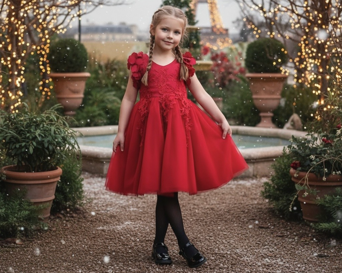 BIANCA DRESS CRIMSON