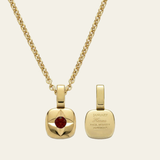Birthstone January Halskette Gold