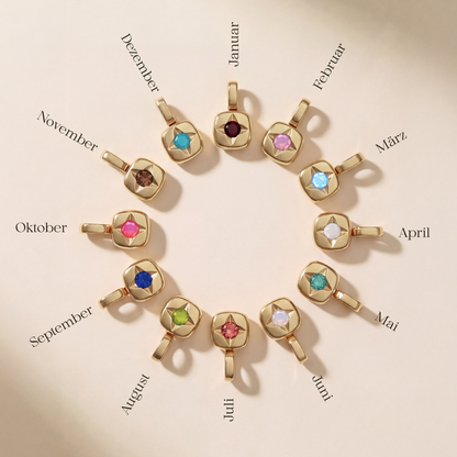 Birthstone January Halskette Gold