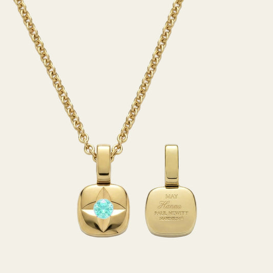 Birthstone May Halskette Gold