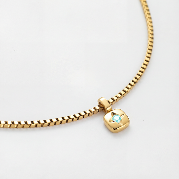 Birthstone May Halskette Gold