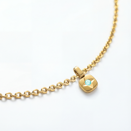 Birthstone May Halskette Gold