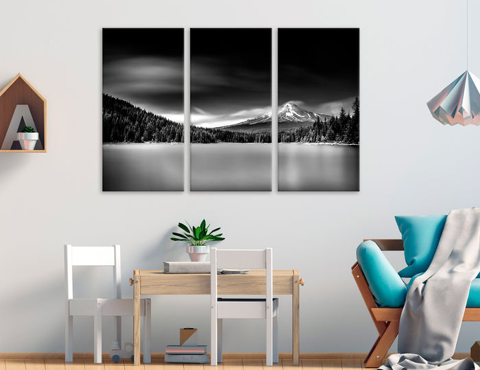 Black and White Mountains Canvas Print #6621