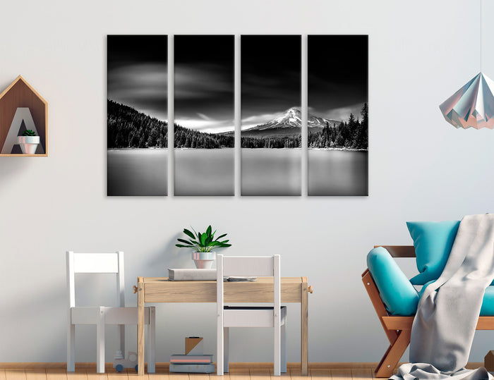 Black and White Mountains Canvas Print #6621