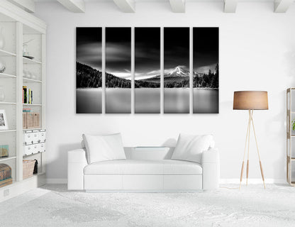 Black and White Mountains Canvas Print #6621