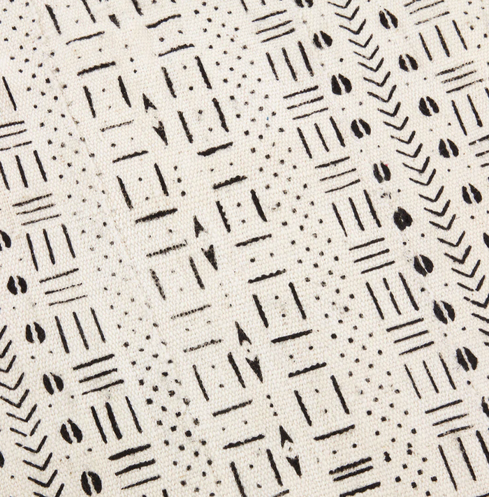 Black & White Mudcloth HandWoven Cotton Throw, Fair Trade from Mali