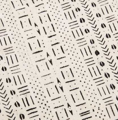 Black & White Mudcloth HandWoven Cotton Throw, Fair Trade from Mali