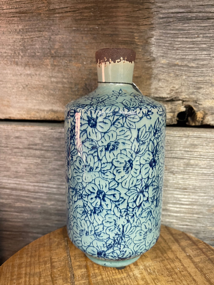 Blue/Blue Print Floral Vase (3 sizes)