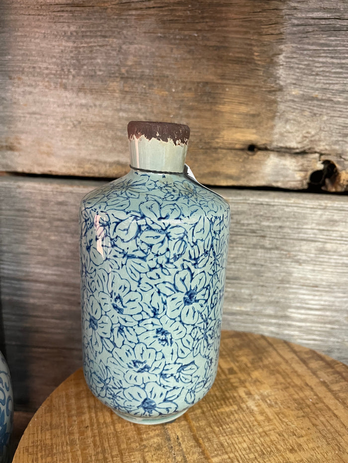 Blue/Blue Print Floral Vase (3 sizes)