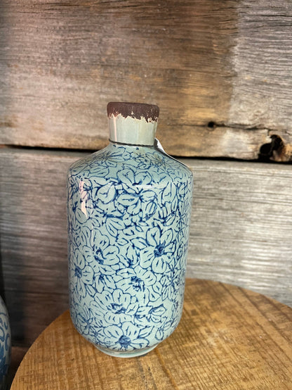 Blue/Blue Print Floral Vase (3 sizes)