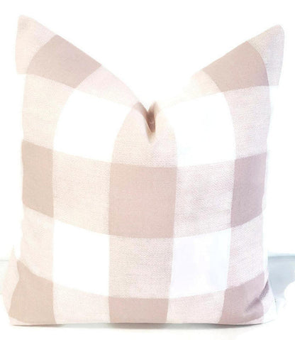 Blush Pink Buffalo Check Pillow Cover