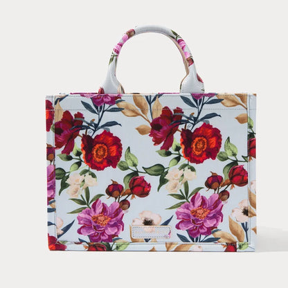 Book Tote - Ceci Blue Floral/Gold