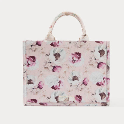 Book Tote - Ceci Pink Floral/Gold