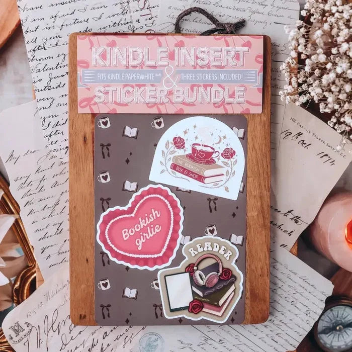 Bookish Coffee Kindle Inserts and Sticker Bundle Stickers