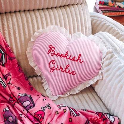 Bookish Girlie Ruffle Throw Pillow Home