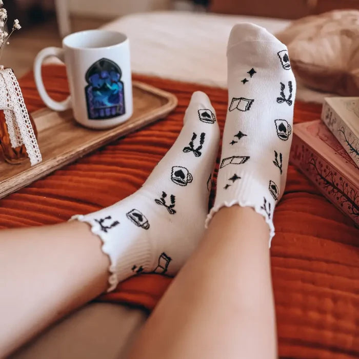 Bookish Ruffle Trim Socks Accessories