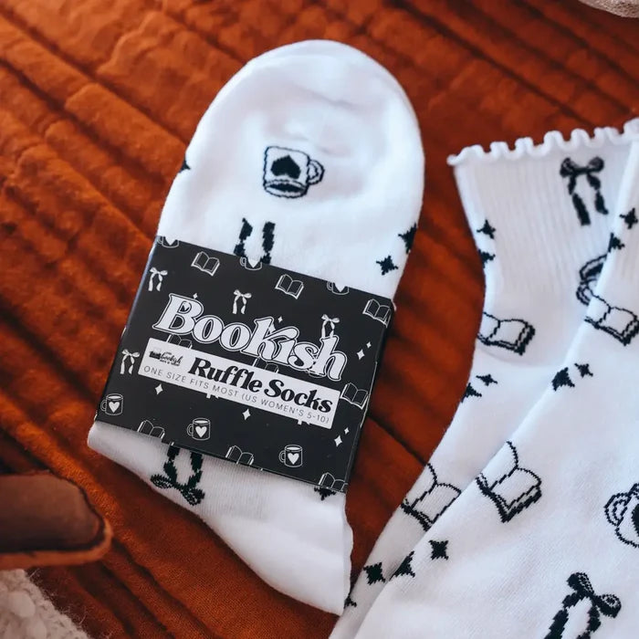 Bookish Ruffle Trim Socks Accessories