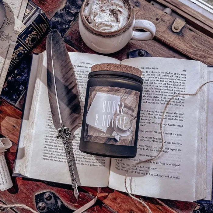 Books & Coffee Candle Candles