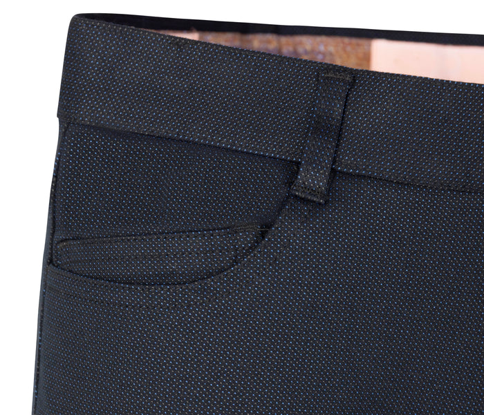 Boy's Basic Stretch Suit - Pin Dot Navy