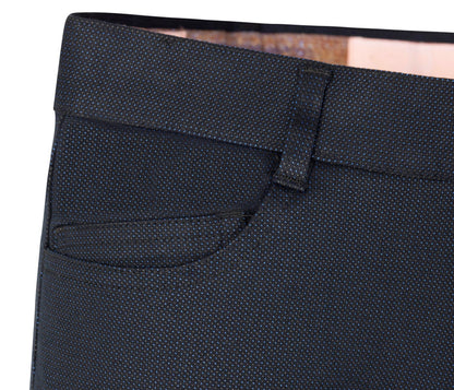 Boy's Basic Stretch Suit - Pin Dot Navy