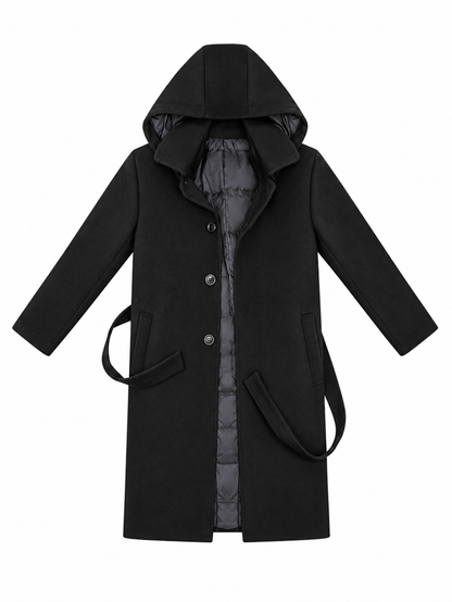 Boy's Charlotte Wool Long Coat - Black