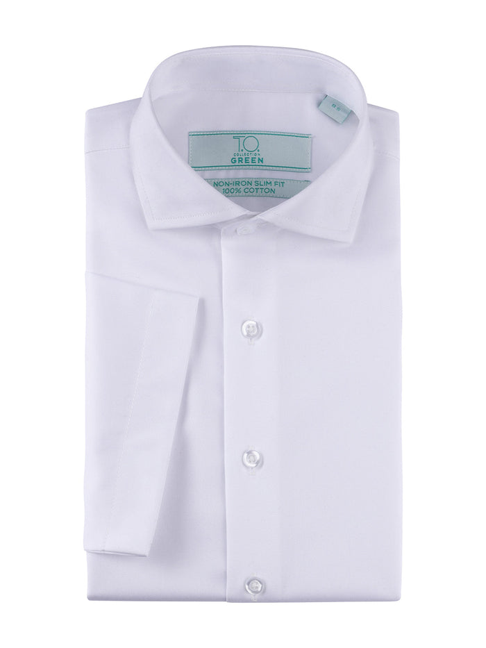 Boy's Green Label White Non Iron Dress Shirt
