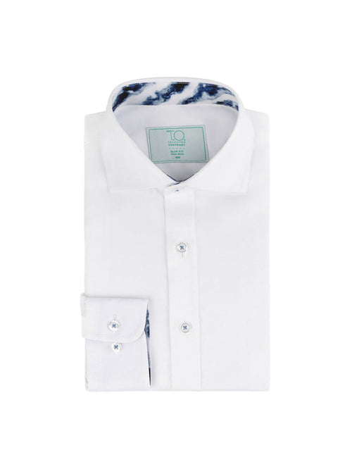 Boy's Mist Contrast Non-Iron Shirt
