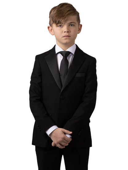 Boy's Notch Lapel Tuxedo - Black