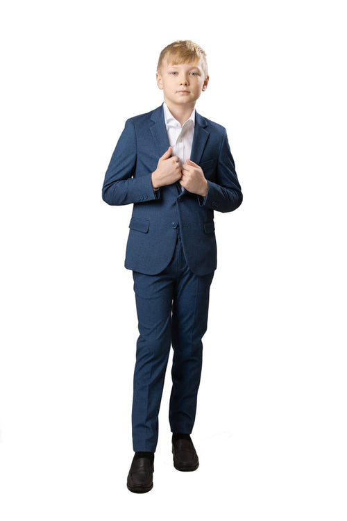 Boy's Soho Stretch Suit - Heather Blue