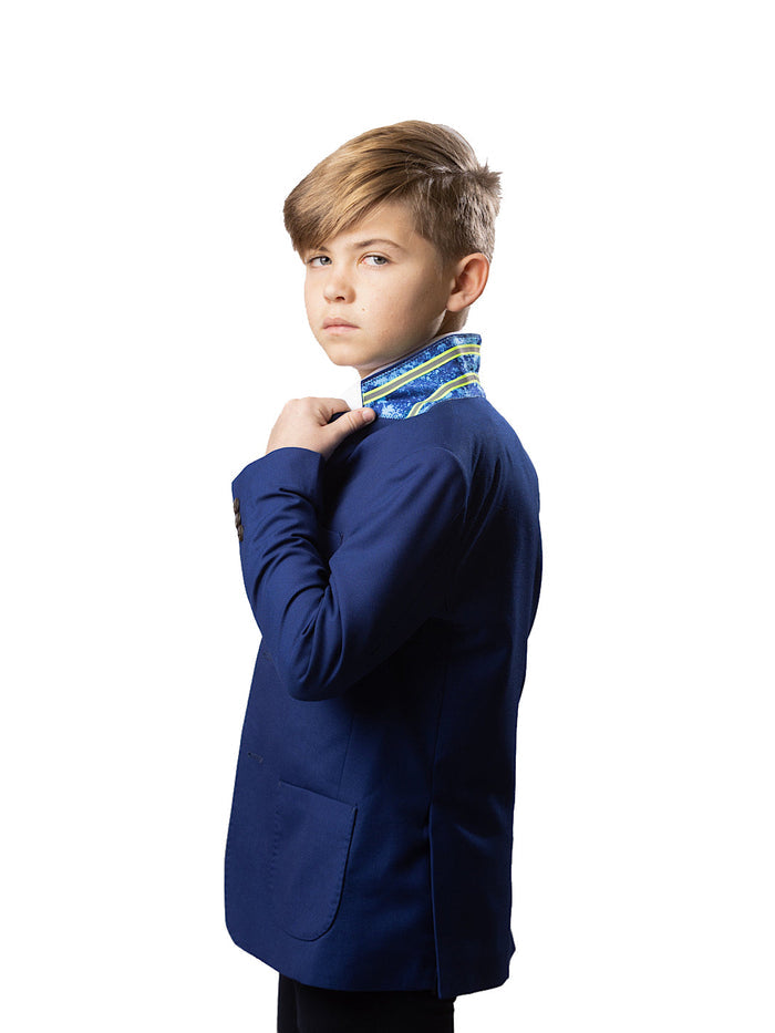 Boy's TR Patch Pocket Suit Jacket - Blue Pique