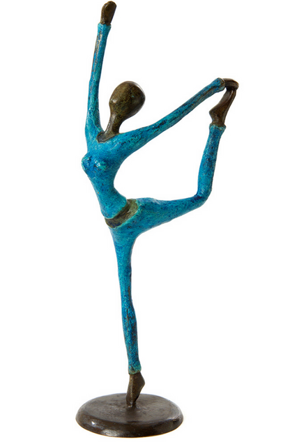 Bronze Sculpture- Woman doing Yoga Dancer Pose, Fair Trade