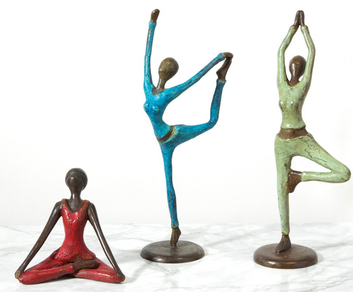 Bronze Sculpture- Woman doing Yoga Dancer Pose, Fair Trade