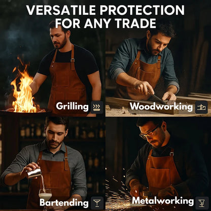 Brooks Kuche Natural Leather Grill Apron